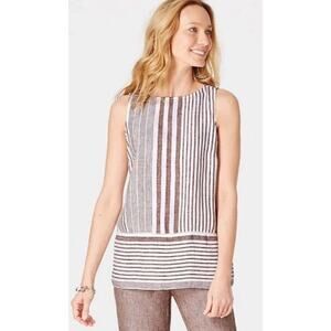 J.Jill Love Linen Striped Sleeveless Top, size XL